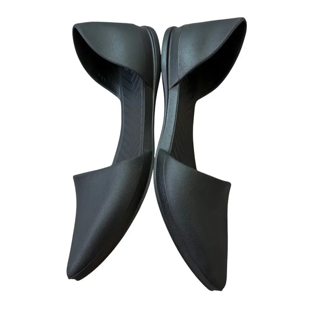 Native Audrey Black Pointed‑Toe Flats Slip‑On Women’s Size 8